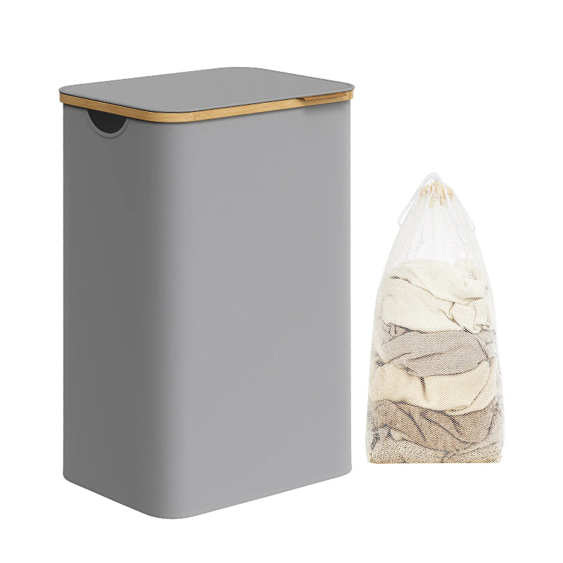Panier a linge gain de place gris