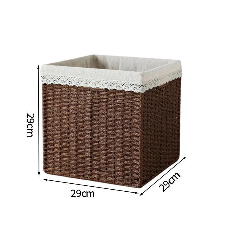 grand panier à linge en rotin marron