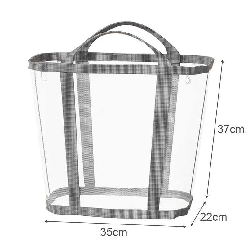 petit panier à linge sale en polyester gris