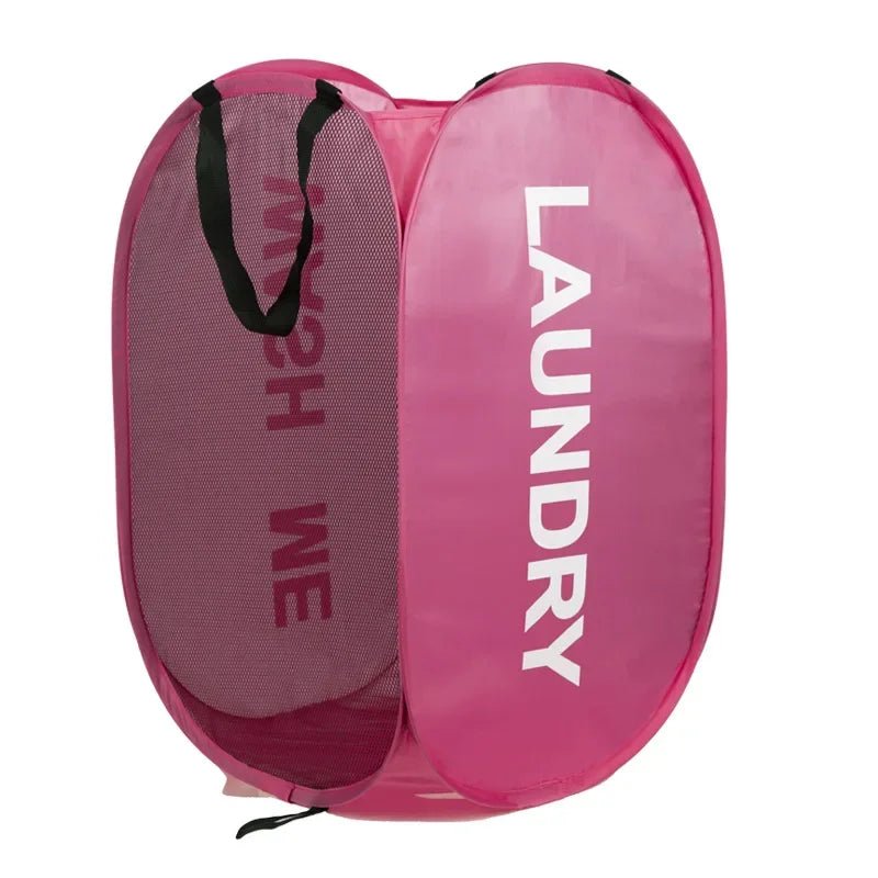 Panier à linge sale portable rose