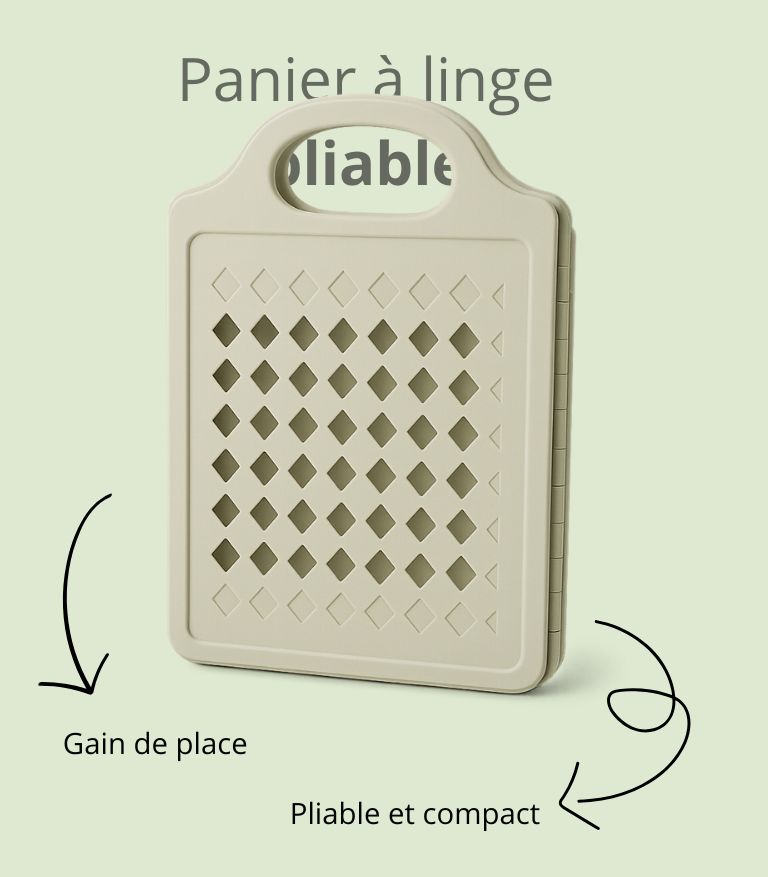 Panier à linge pliable rangé dans un coin de la salle de bain