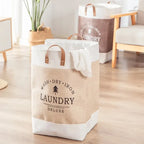 2 paniers à linge rectangle en tissu