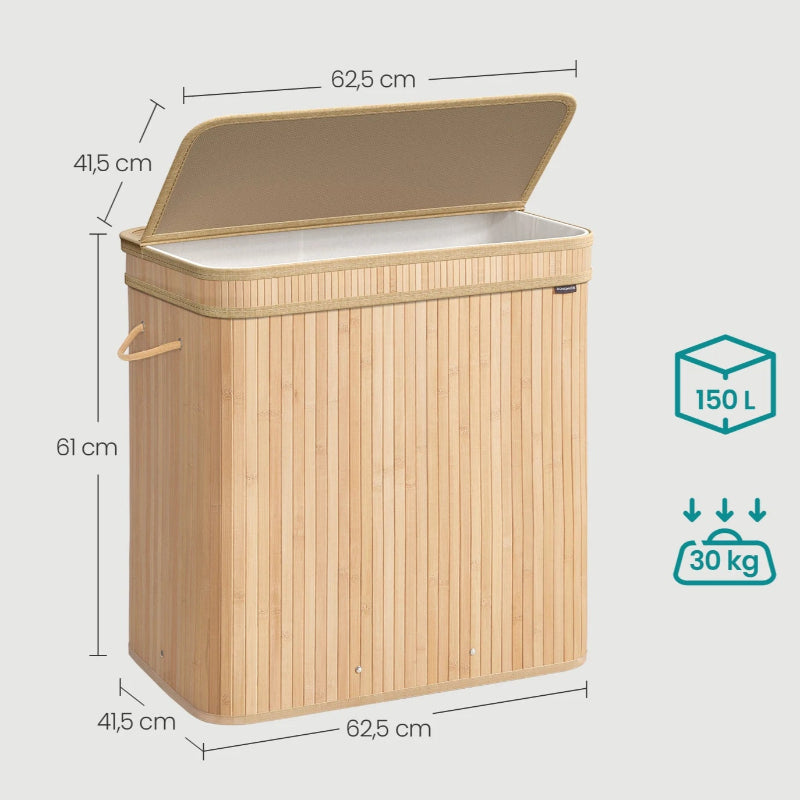 panier à linge en bois avec taille et caractéristiques 