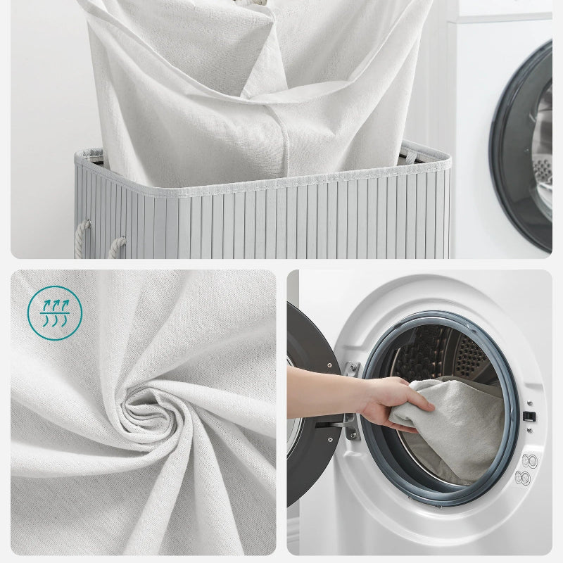 tissu du panier à linge double qui va être laver a la machine