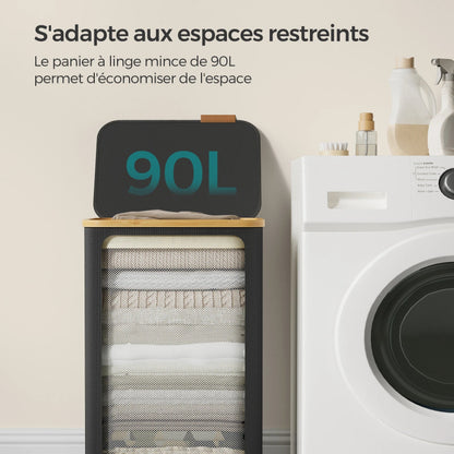panier à linge gain de place dans un espace étroit à coter e machine a laver 