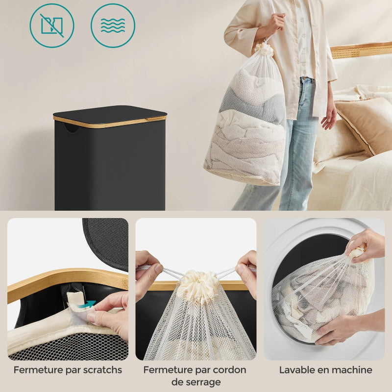 détaille et caractéristiques du panier à linge 