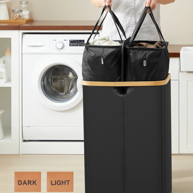 2 sacs pour trier le linge du panier à linge double 
