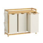 Panier à linge 3 compartiment-blanc crème 