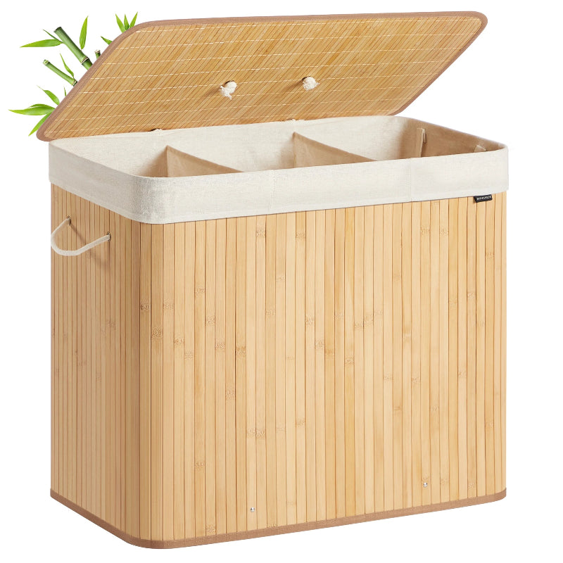 Panier à linge 3 compartiments 10L Clair