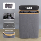  dimensions Panier à linge 3 compartiments en gris
