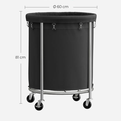  dimensions Panier à linge avec roulettes noir 