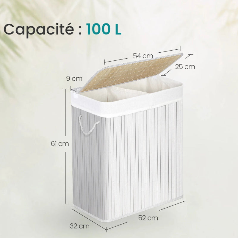 Panier à linge double dimension et caractéristiques 