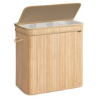 Panier à linge en bois avec 3 compartiments 