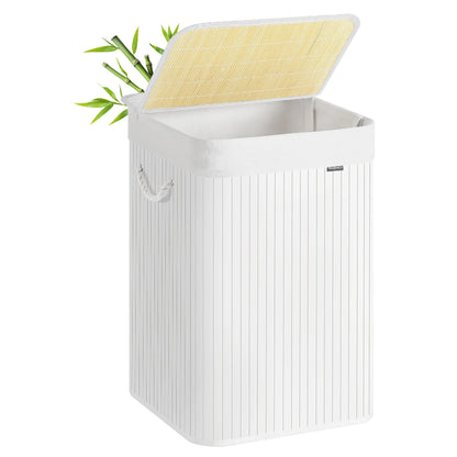 Panier à linge en bois blanc