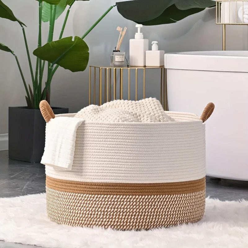 Panier à linge en osier-rond