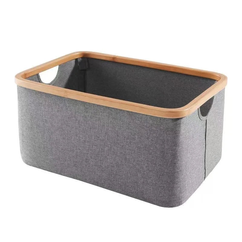 Panier à linge en tissu gris 