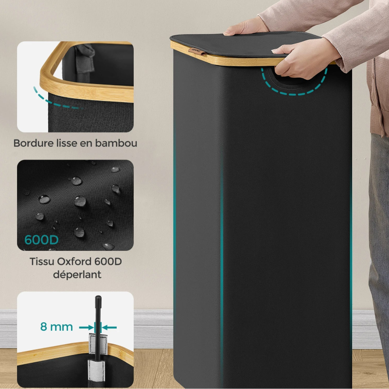 Panier à linge gain de place avec quelques caractéristiques 