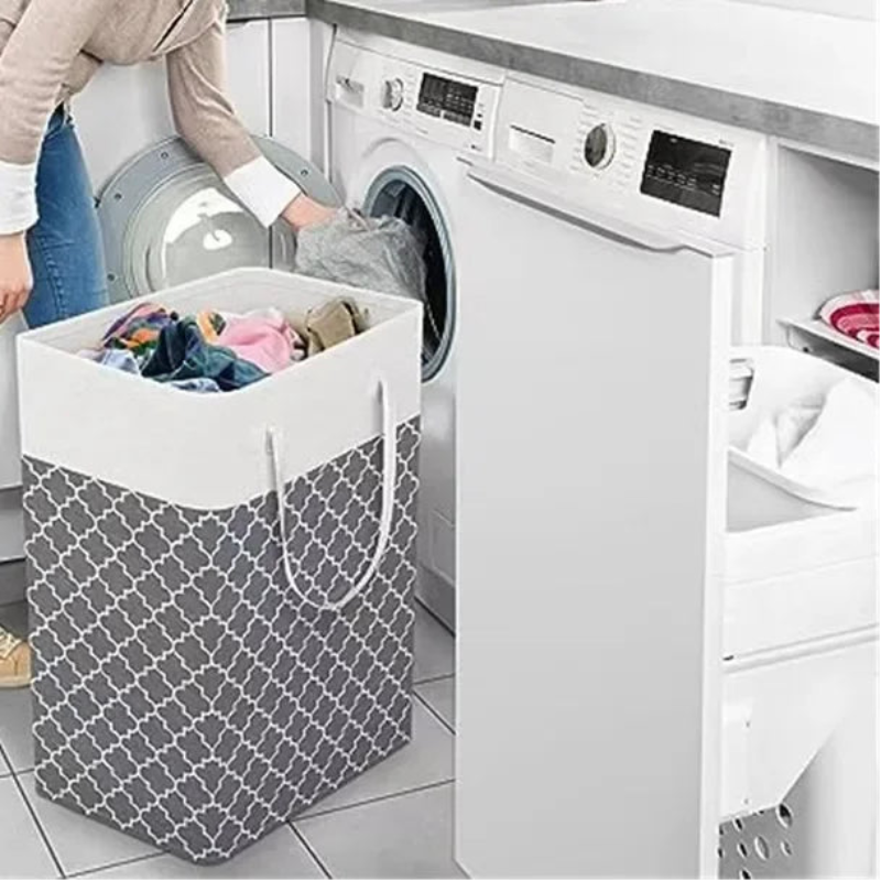 Panier à linge rectangle en tissu