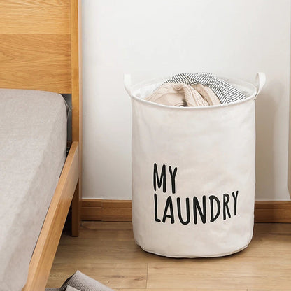 Panier à linge rond blanc 