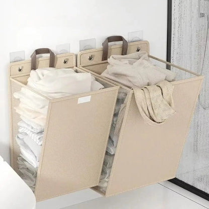 Panier à linge suspendu beige