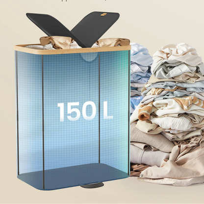 capacité et caractéristiques  panier à linge double 150L