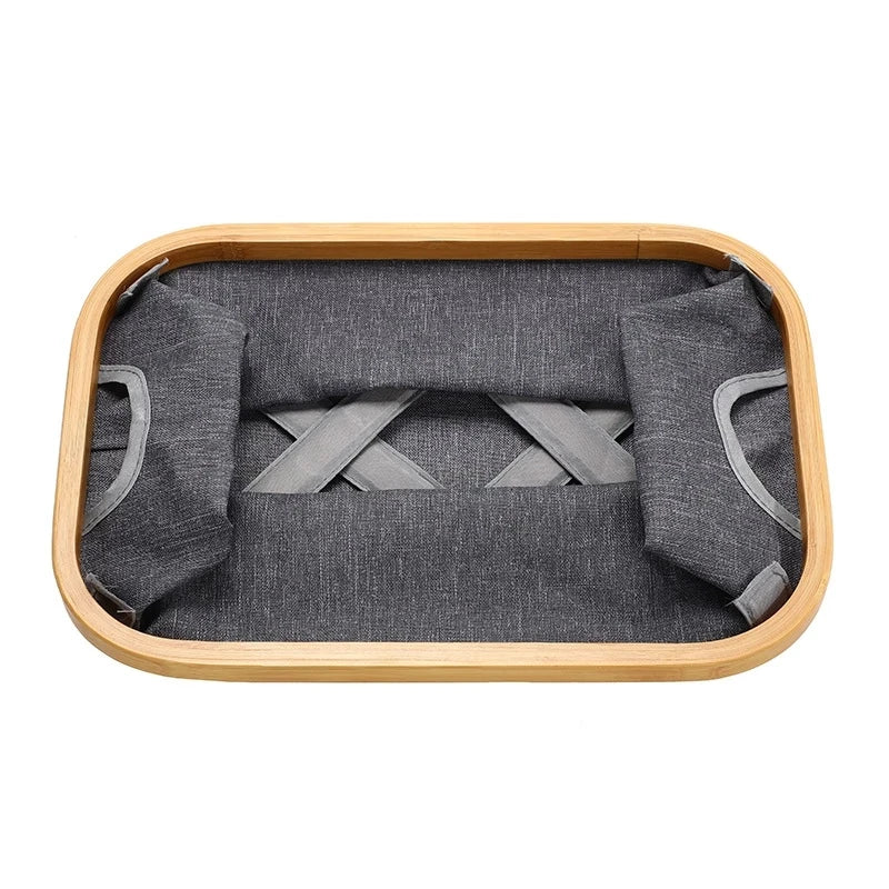 couvercle du panier à linge en tissu gris