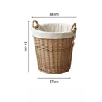 grand panier à linge en bois rond