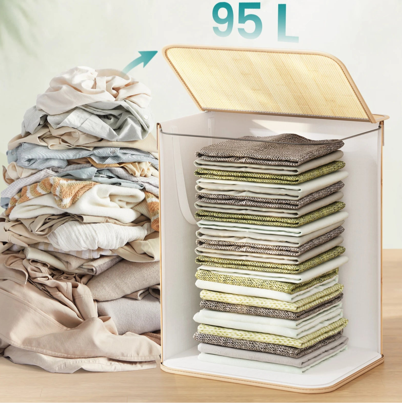 intérieure panier à linge en bois 95L