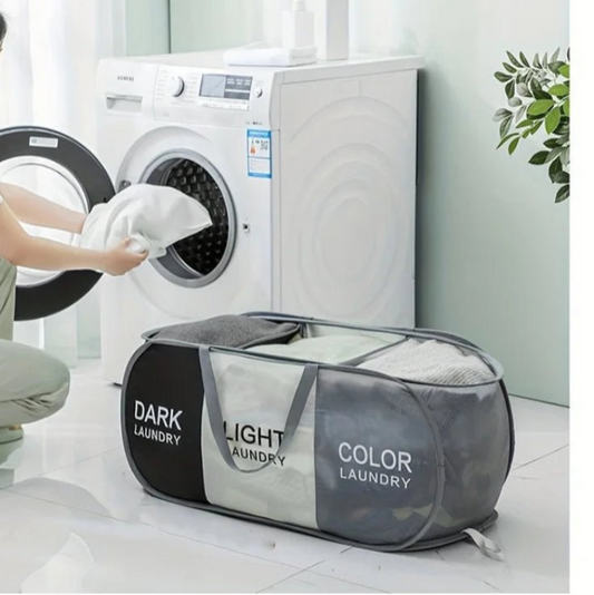 Panier à linge 3 compartiments pliable 