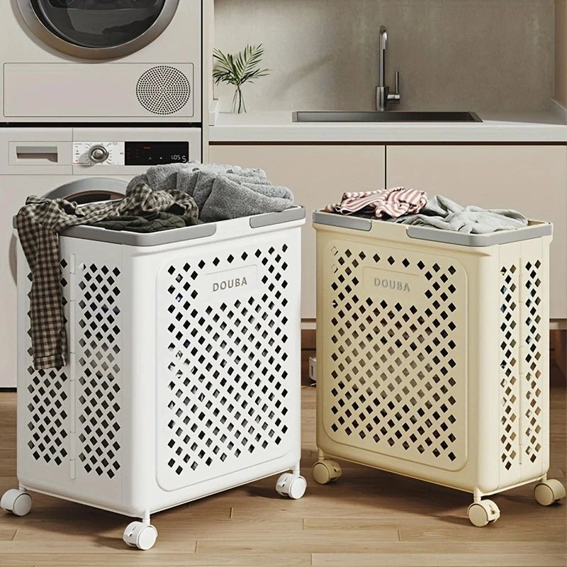 Panier à linge avec roulettes pliable