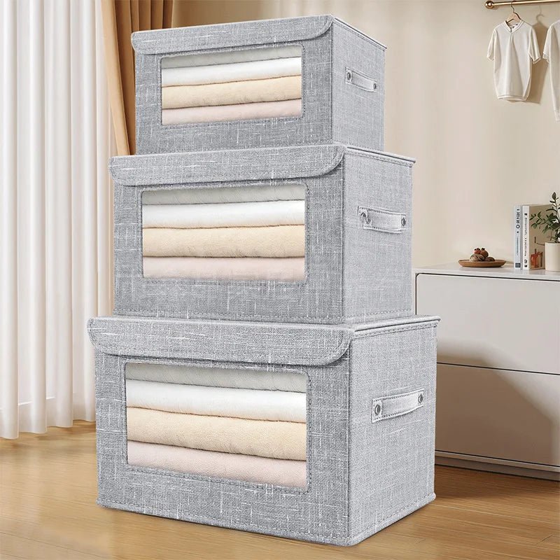 3 panier à linge dans meuble avec couvercle