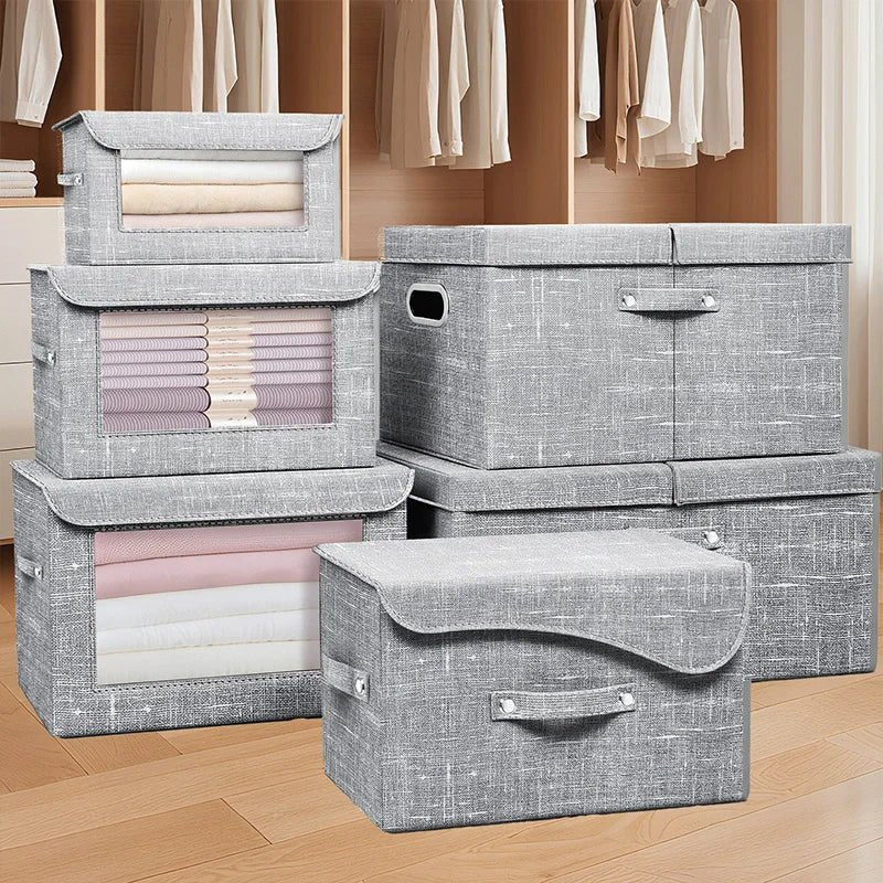 panier à linge dans meuble avec couvercle