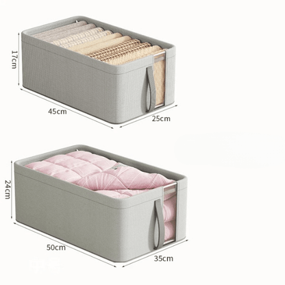 Tailles panier à linge dans meuble gris