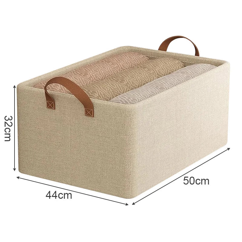 grand panier à linge dans meuble en tissu
