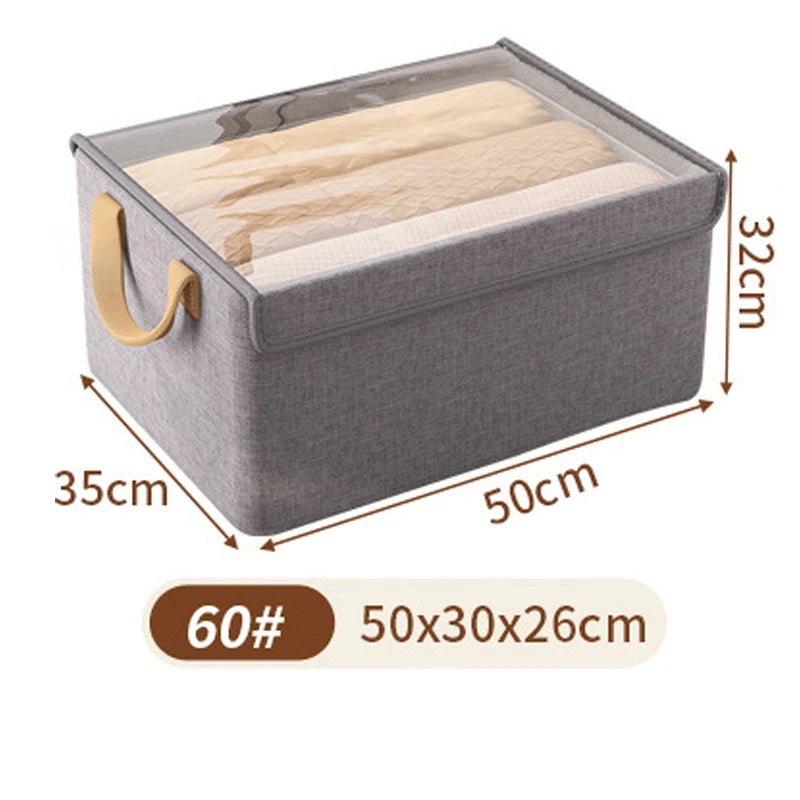 grand panier à linge dans meuble gris