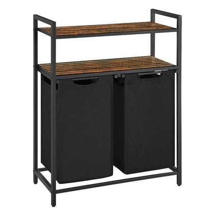 Panier à linge double à doubles étagères