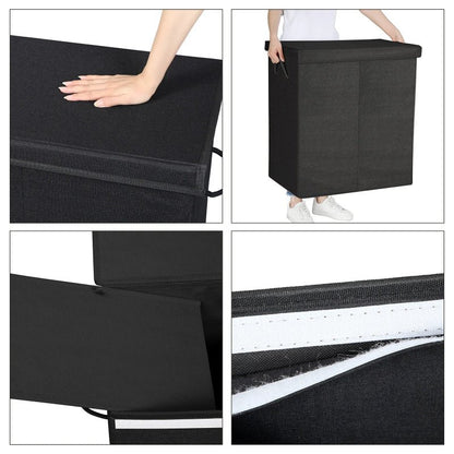 Panier à linge double en noir modèle pliage 