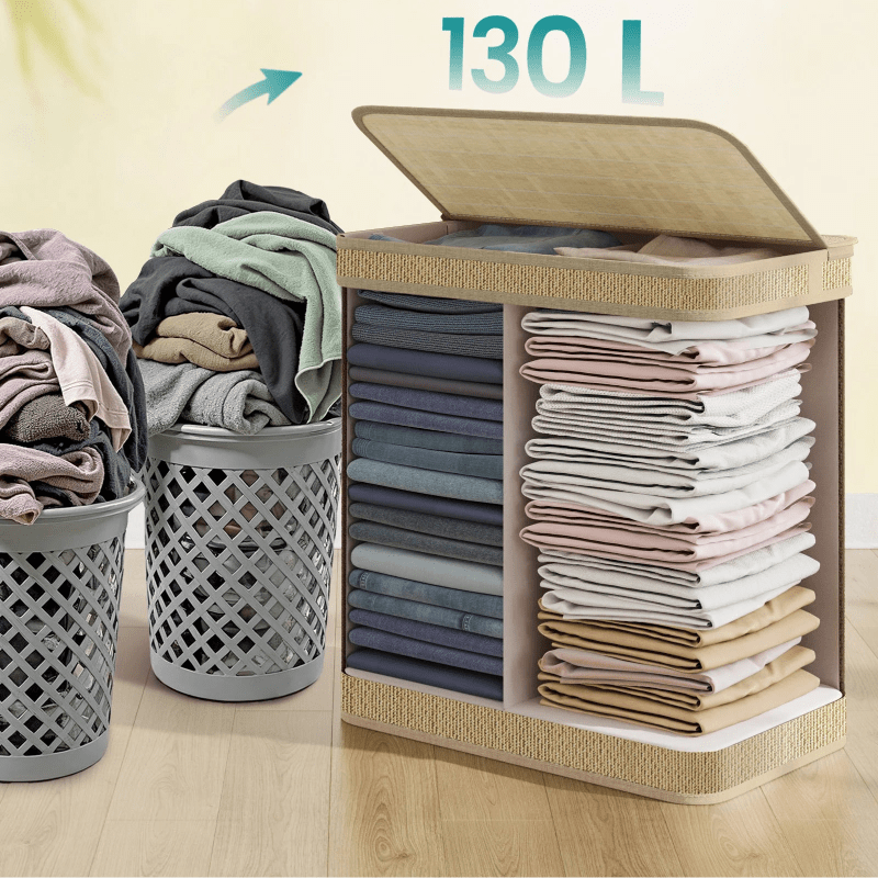 Capacité panier à linge en bois 130L