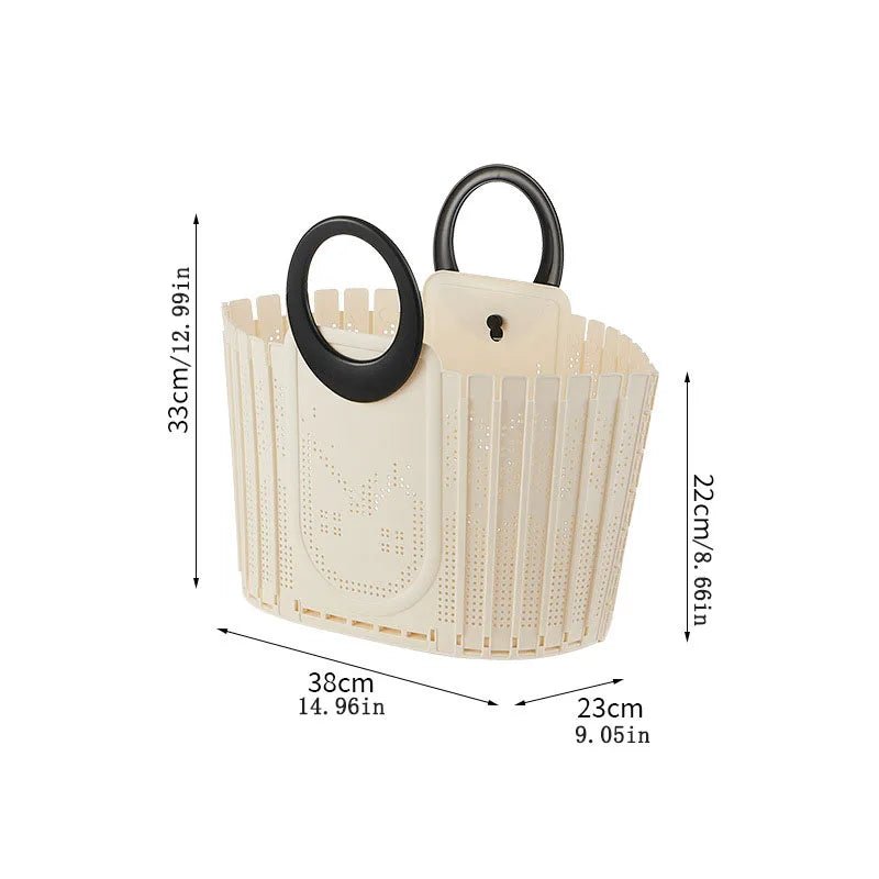 Panier à linge gain de place blanc