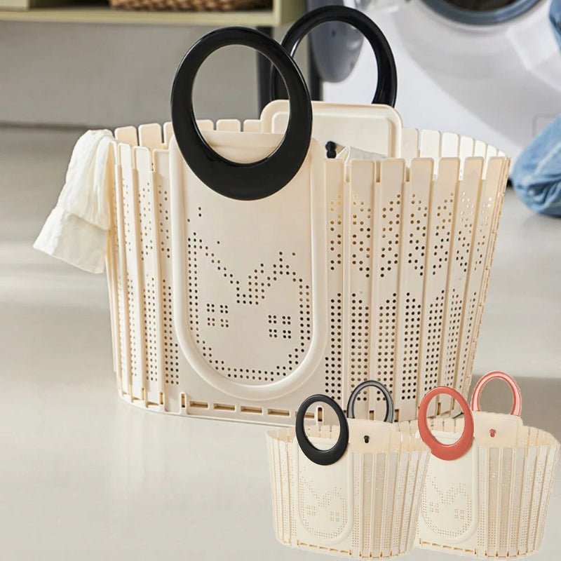Panier à linge gain de place blanc