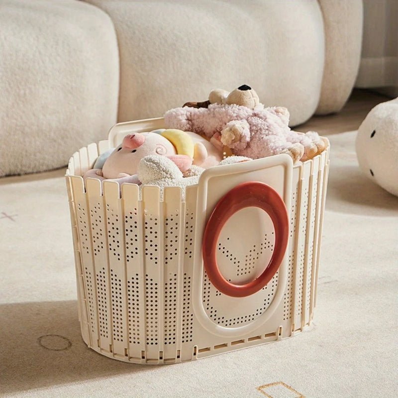 Panier à linge gain de place blanc et rouge