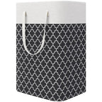 Panier à linge rectangle en noir et blanc 