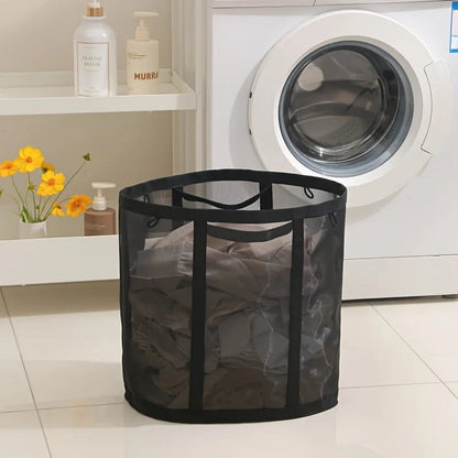 Panier à linge sale en maille noir
