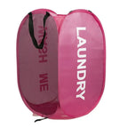 Panier à linge sale portable rose 