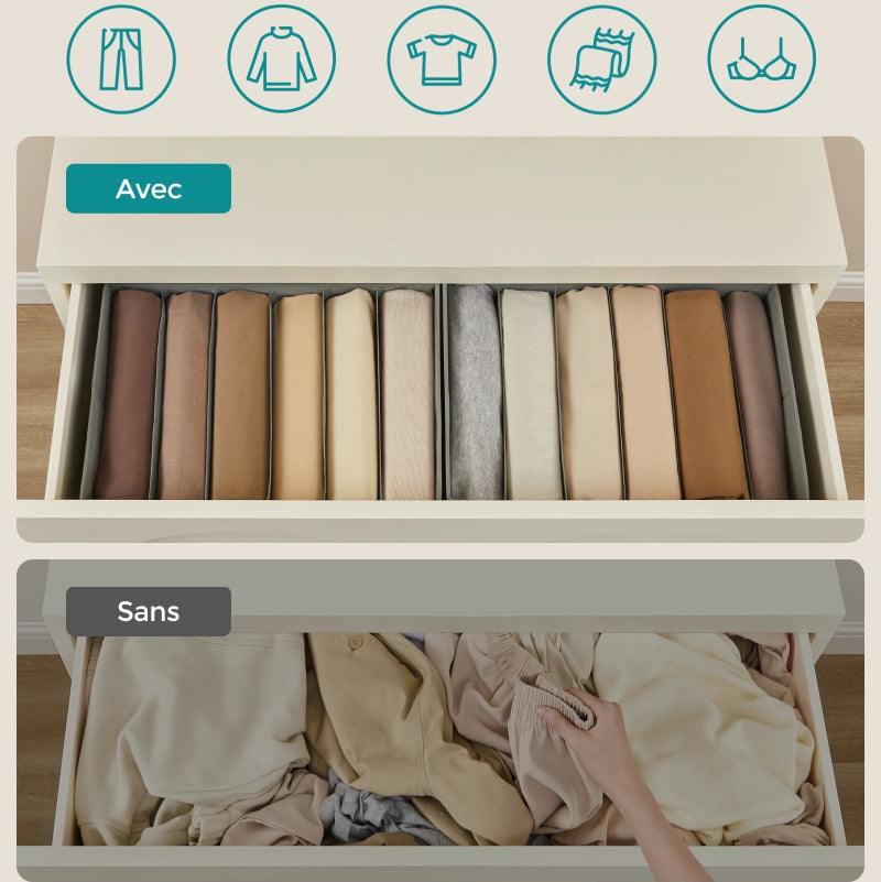 Panier à linge dans meubles avec rangement organisé détailler  