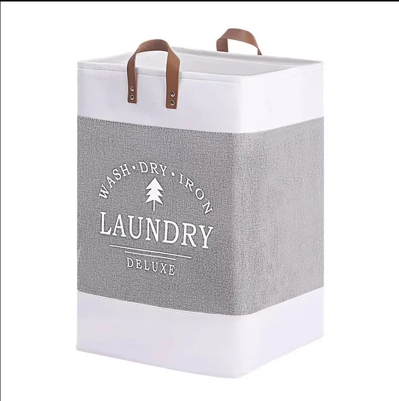 panier à linge rectangle gris