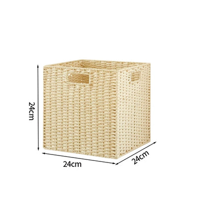 petit panier à linge en rotin blanc