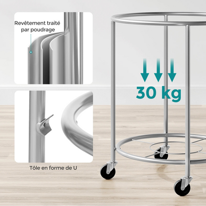 structure du panier à linge avec roulettes 