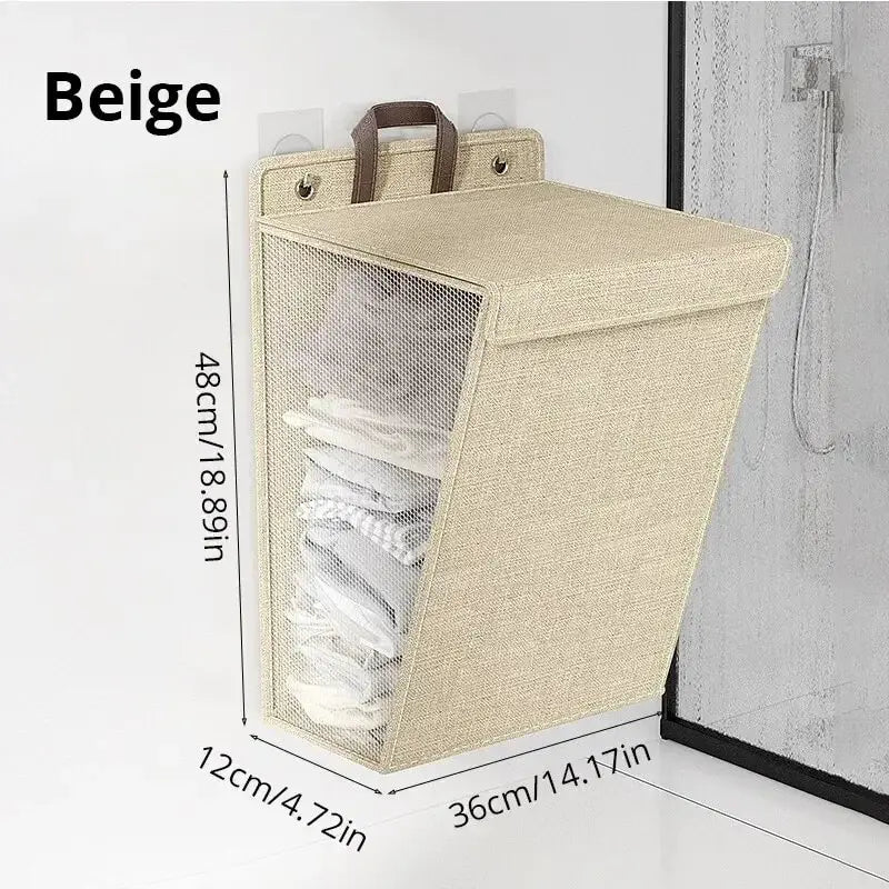 taille panier à linge suspendu beige