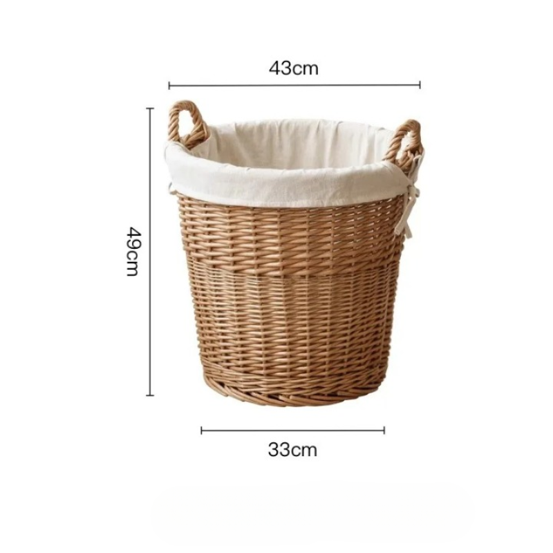 taille  et dimensions petit panier à linge en bois rond